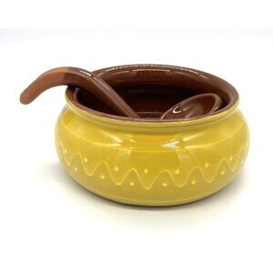 Bobby Flay Terra Cotta Salsa Bowl with Ladle Made in Portugal